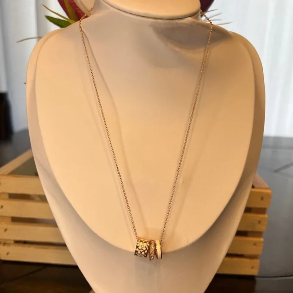 Coach Rose Gold 3-Ring Necklace - Picture 3 of 6